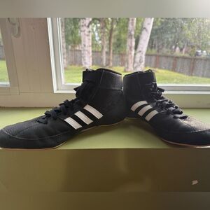 Adidas Men's Black and White Wrestling Shoes
